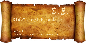 Diószegi Elemér névjegykártya